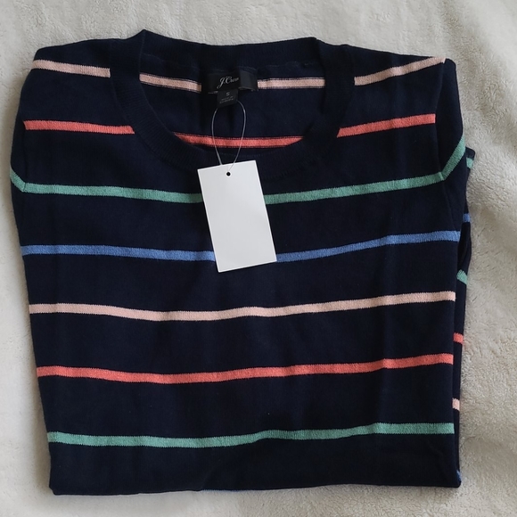 J Crew Navy Stripe Sweater - Picture 3 of 8
